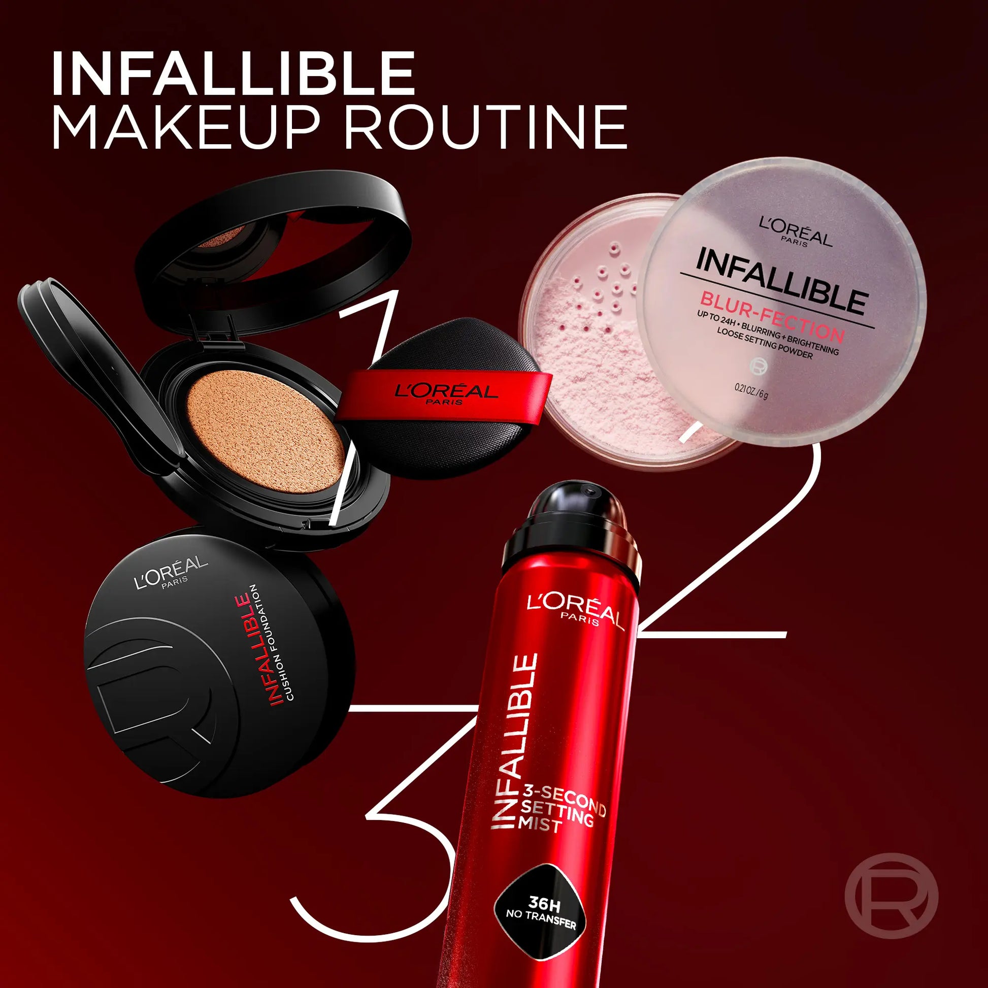 [New & Exclusive]: Infallible Cushion Foundation, Weightless Buildable Coverage, 24H Longwear, Waterproof & Transfer-Resistant, Safe for All Skin Types,L'Oréal Paris