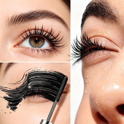 Lengthening and Curling Mascara - Features a Special Steel Spiral Brush Head,Long-Lasting and Waterproof, Maintains Makeup for 24 Hours,Is Smudge-Proof,Does Not Clump,And Keeps Each Lash Long and Curled for an Extended Period.