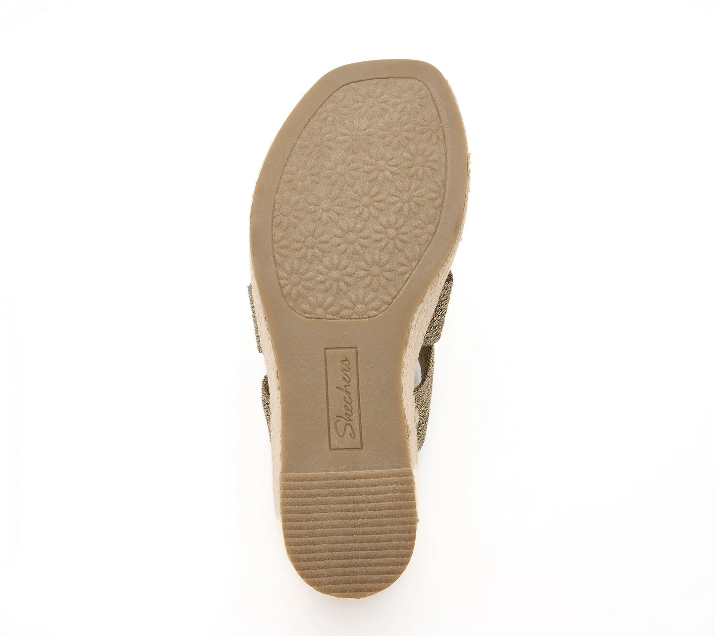 Martha Stewart X Skechers Metallic Jute Slide Wedge Sandals
