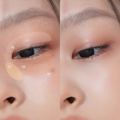 【I Wawa】 a Color Correcting Concealer Palette, 4 Shades, for Brightening and Defining, Hides Dark Circles and Dark Spots